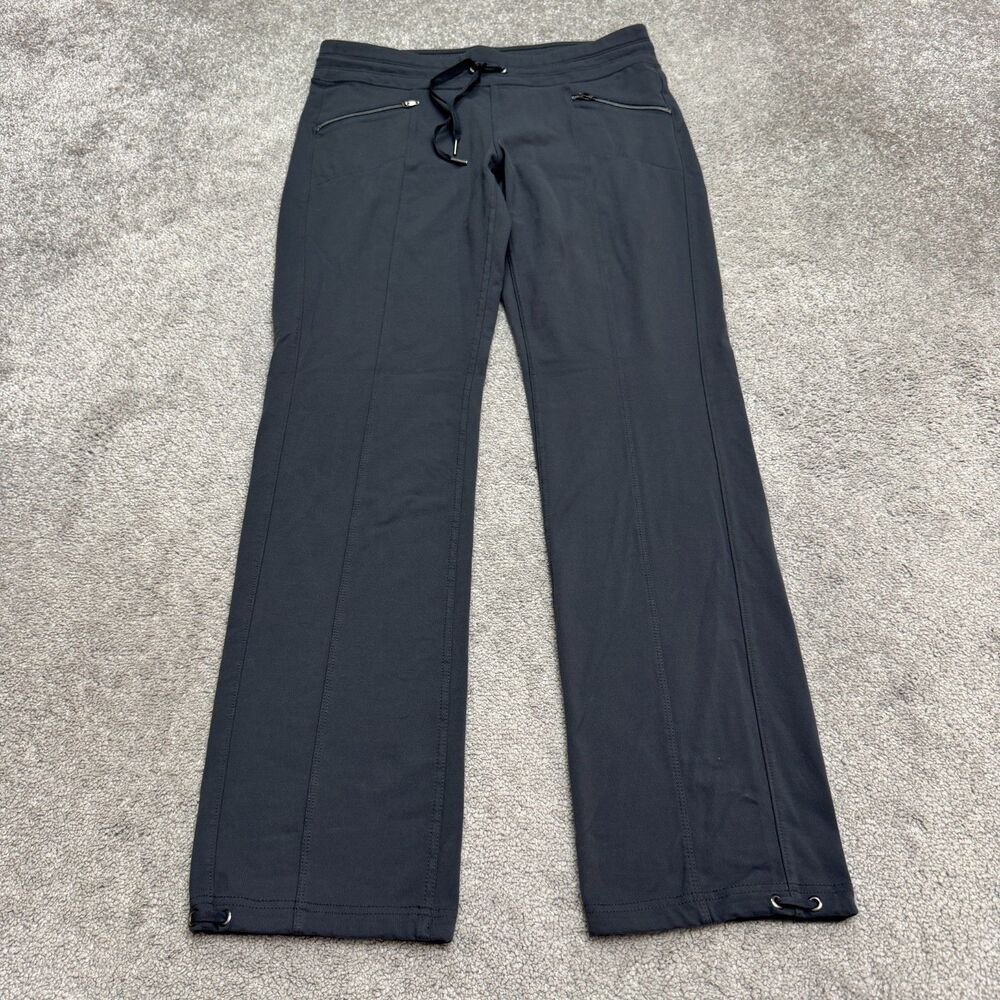 Athleta Metro Slouch Pants Womens Medium Grey Supplex Nylon Lycra Cinch Hem